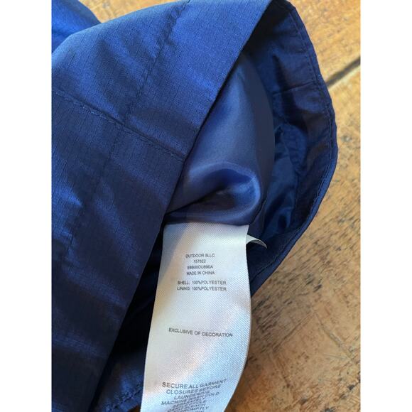 Boys Eddie Bauer Blue Double Zip Hooded Long Sleeve‎ Lightweight Jacket Size 14 - Picture 10 of 12